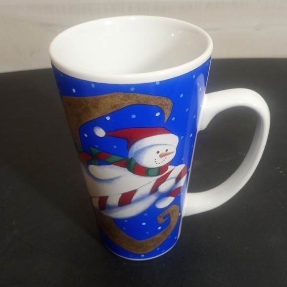 SET of Two Tall Christmas Coffee or Hot Chocolate Mugs 16oz - Picture 2 of 12